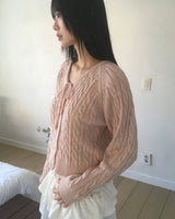 Narkle Twisted Ribbon String Knit Cardigan