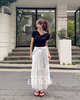 [MADE] Ellora drape shirring T‑shirt