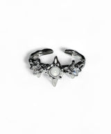 Gray Shooting 3-Star Cubic Open Ring
