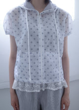 star mesh hood zip-up