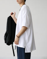 KP DEEP SLIT HALF TEE WH