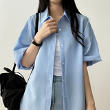 Lori Linen Oversized Fit Short Sleeve Shirt Shirt
