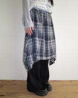 Treel Vintage Check Layered Midi Skirt