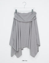 Woots Stripe Folding Layered Midi Skirt