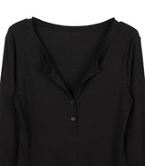 ルエンラップヘンリーネック長袖Tシャツ