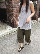 Fineb Button Pocket Layered Sleeveless One Piece