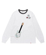 GUITAR APPLIQUE LS TEE LIGHT GREY(CV2FFUT553A)
