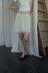 Petal satin skirt_mint