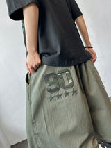 Oldy Military Patch Star Tattoo Graphic Bermuda Shorts 4color