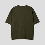 クミン ワッフル ヘンリーネック ショートスリーブTシャツ 5C