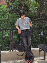 クーパー2ポケットハーフヘンリーネックT