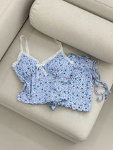 SOFT FLOWER SHORTS / SKYBLUE