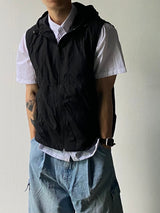 Cropped Nylon Hooded Vest 4C