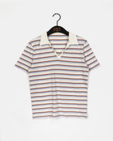 Mophol ウェスタンストライプPKカラー半袖Tシャツ