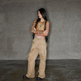 original graffiti puppy print tight bottoming shirt top