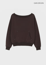 [MADE] Spanel Rivet Off-Shoulder Sweatshirt