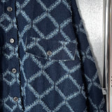 CR denim destroyed cutting cropped jacket (2 colors)