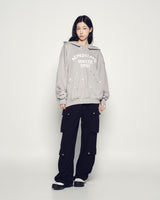 25FW PAINT EFFECT HOODIE LIGHT GRAY
