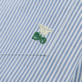 ストレンジャークラシックフィット刺繍ロングスリーブオックスフォードシャツ (Blue Stripe)