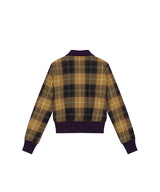 Plaid Check Flannel Zip-Up Jacket _ MUSTARD