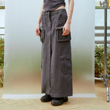 Cargo Long Skirt (CHACOAL)
