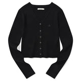 KIRSH PLAIN V NECK SLIM CARDIGAN [BLACK]