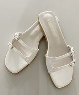 Vero Double Buckle Summer Daily Minimal Slippers 2 colors