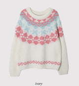 #Sorbet Ribbon Nordic Wool Knit (2color)