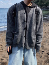 Nut mohair damage cardigan 3C