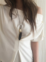 Organic mix long necklace