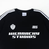 HIERARCHY STUDIOS Opulence - ブラッククレストオーバーサイズTシャツ