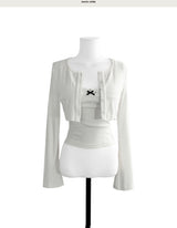[♡MADE♡] mavie volume the sleeveless + cuffs cardigan set