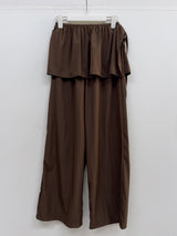 Frill Wrap Nylon Wide Pants