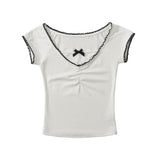 Ringo Lace Neck Half T-shirt