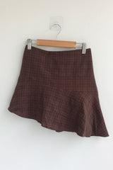 Hazel unbalanced checkered skirt