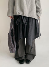 Likat Check Ribbon Wrap Midi Skirt