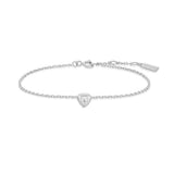 silver sparkling mini shield rhodium plating + 925 silver bracelet B067-01H