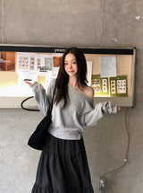 2WAYボタンスリットワンショルダーニット (3color)