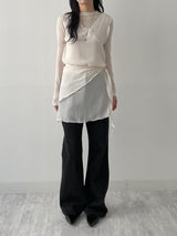 Ocean Tencel See-through Round Neck T-shirt