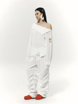 DAMAGE OFF SHOULDER KNIT WHITE