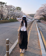 flower slim hood zip up (2colors)