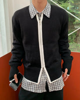 フィンガーホール2ウェイウールニットジップアップ