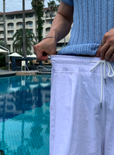 [ LOOKPLE x LEBELMENT ] クールピンタックリネンワイドショーツ