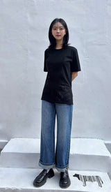 オープンシームブルーデニムパンツ code 25005