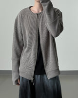 Angle Knit Zip-up with Hand Warmers