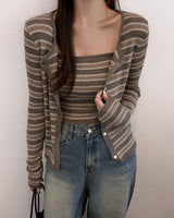 Gerun cardigan & sleeveless set