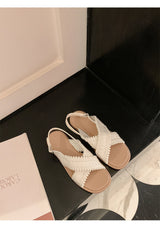 Cross Weave Open-Toe Strap Sandals