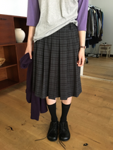 YWD PLAID PLEATS SKIRT (3color)