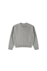 ベーシッククルーニット_グレー