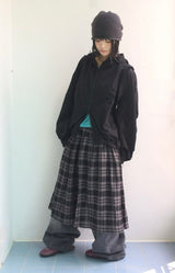 dusty checkered long skirt